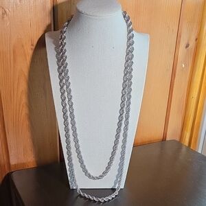 Monet 55" Silver Tone Rope Chain Necklace